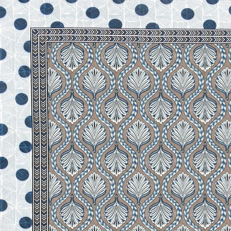 Triveni Treasure Ethnic Cotton Bedsheet (Grey) - 140 TC media 3