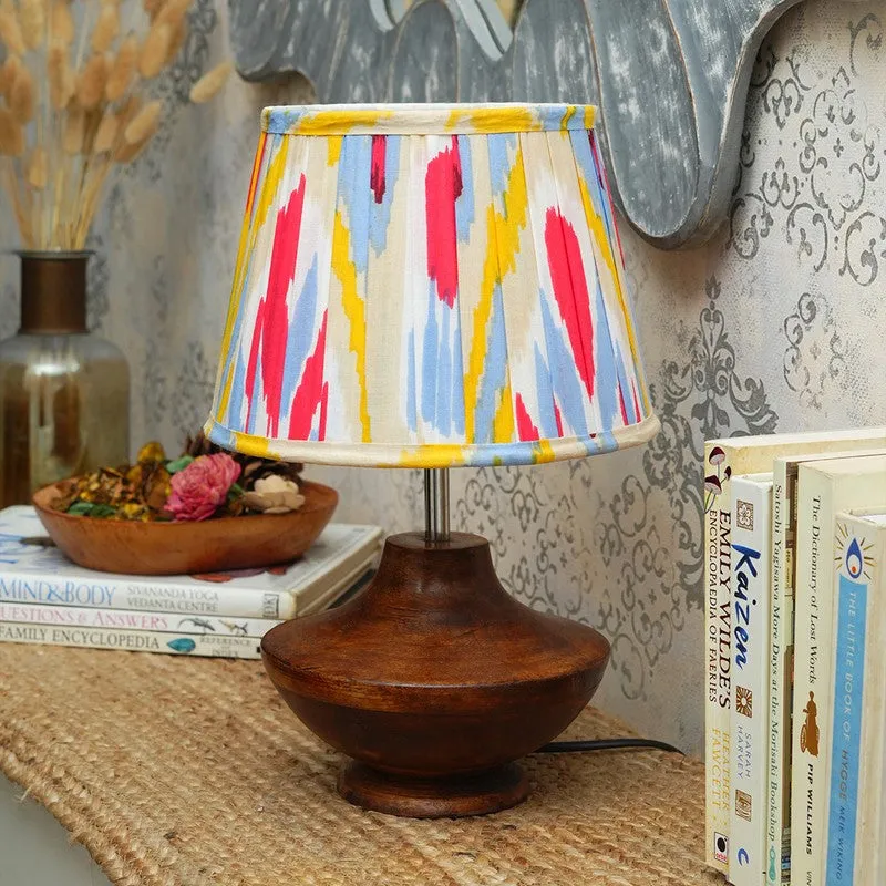 Colorwave Wooden Base Cotton Table Lamp - Multicolor media 3