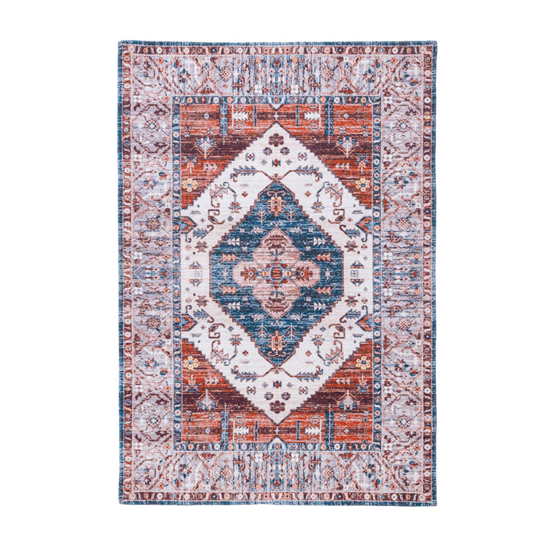 Orlena Cotton Door Mats - White & Red