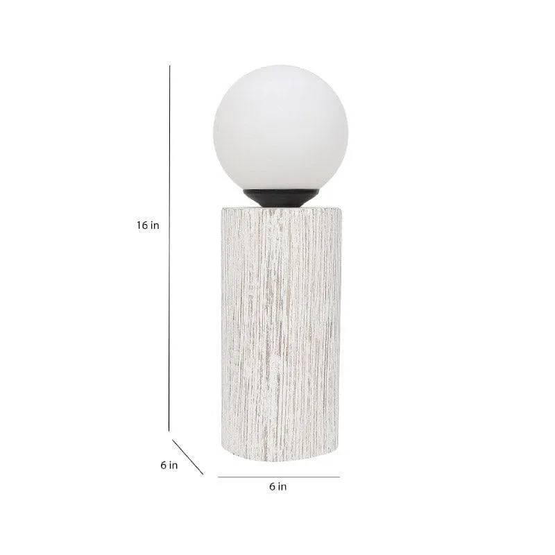 Togo Ryker Moon LED Glass Table Lamp - White,Grey media 5