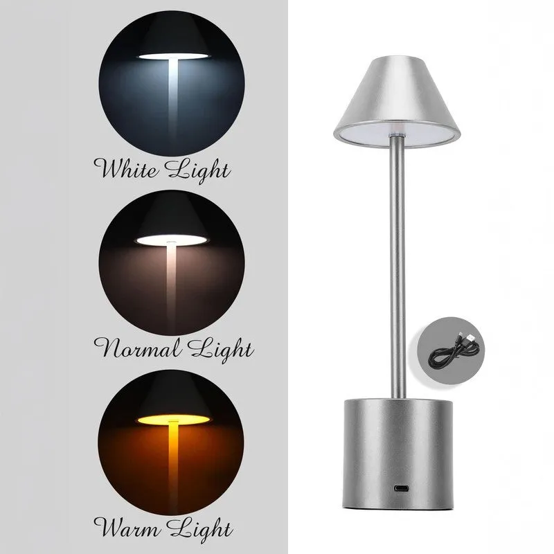 GlowShift Tech Metal Table Lamp - Silver media 6