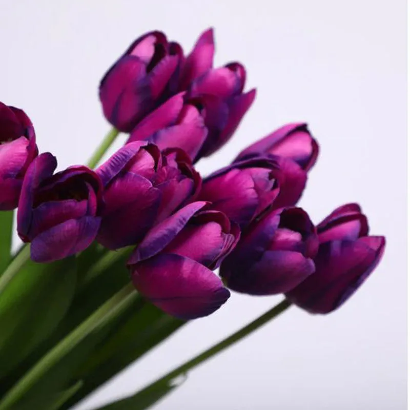 Artificial Tulip Flower Bunch Timeless Charm - Purple media 3