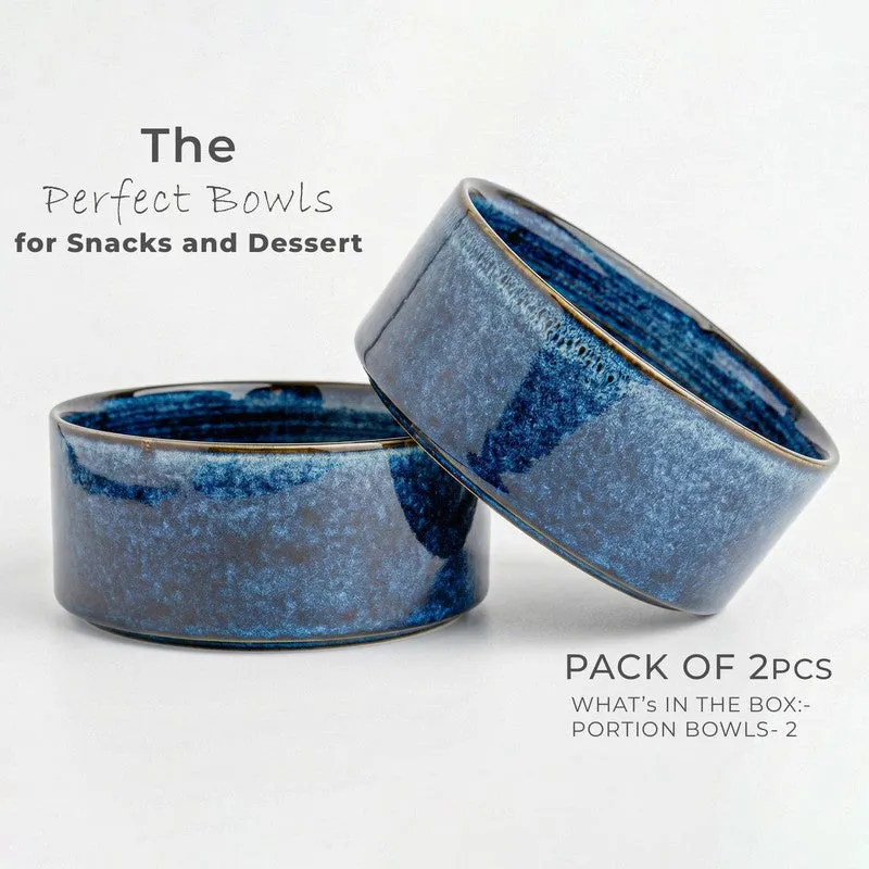 Whimsi Ceramic Soup Bowls (280 mL,Dark Blue) - Set Of Two media 3
