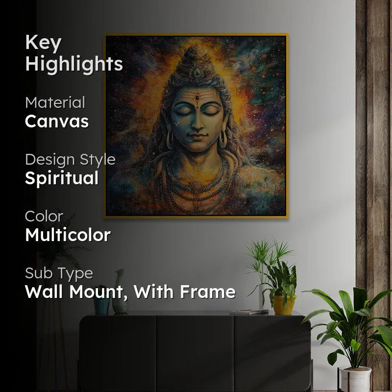 Shiva Meditation Canvas Wall Art With Frame media 2