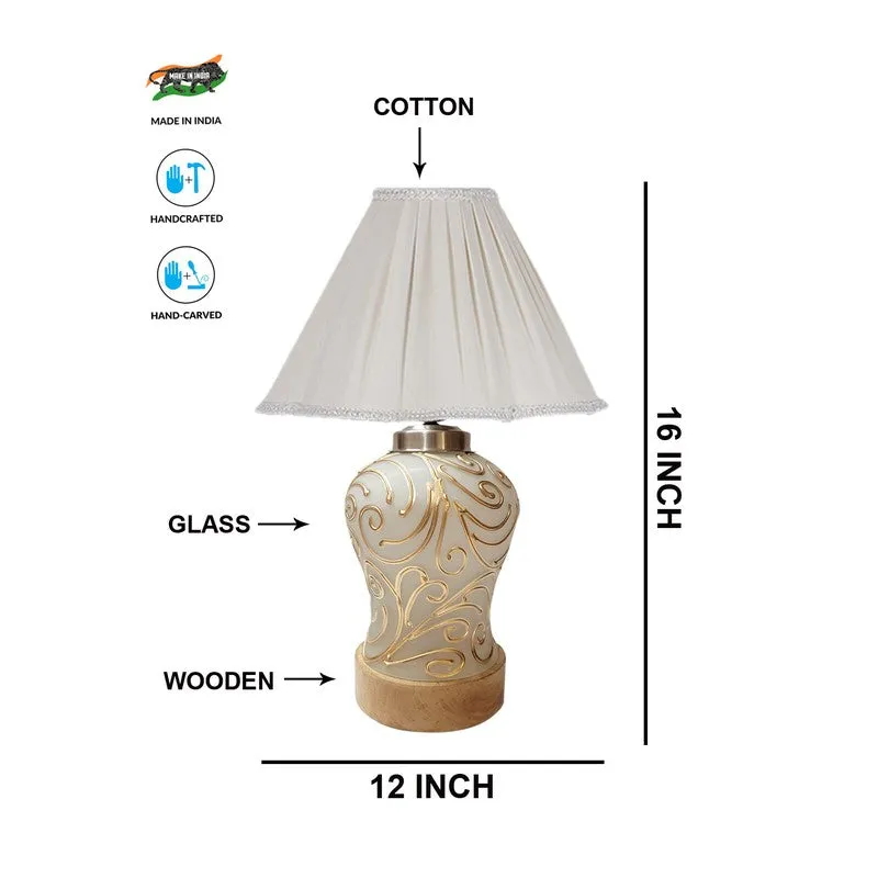 Lumithra Pleated Wooden Table Lamp - OffWhite media 6