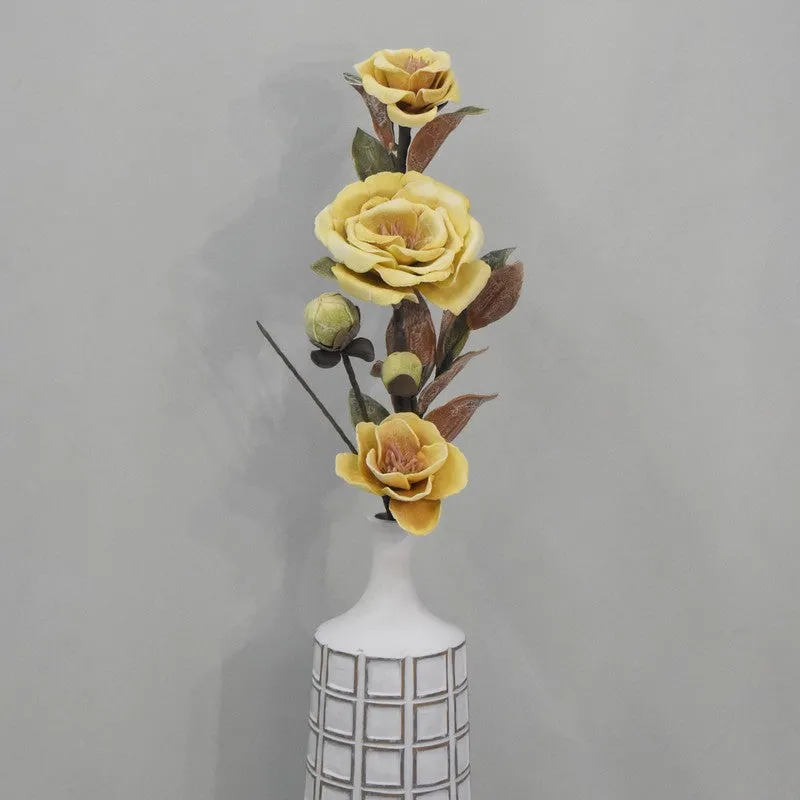 Magnolia Bloom Crafted Artificial Flower - Yellow media 4