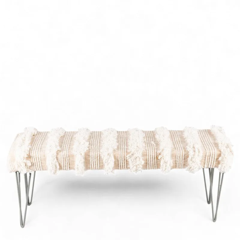 Borix Sheesham Wooden Bench - Beige media 5
