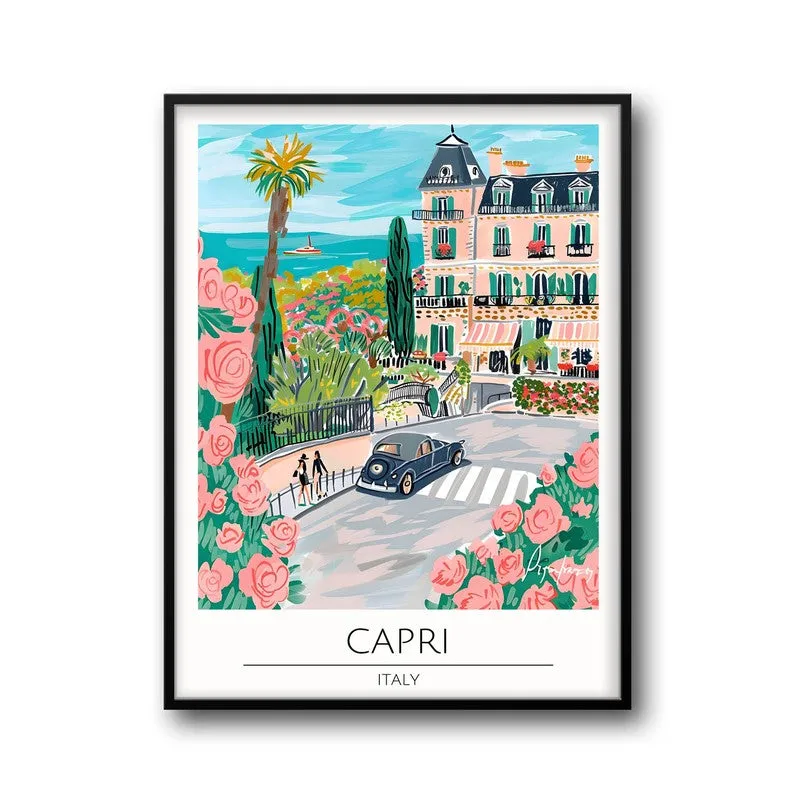Vintage Capri Framed Canvas Wall Painting media 5