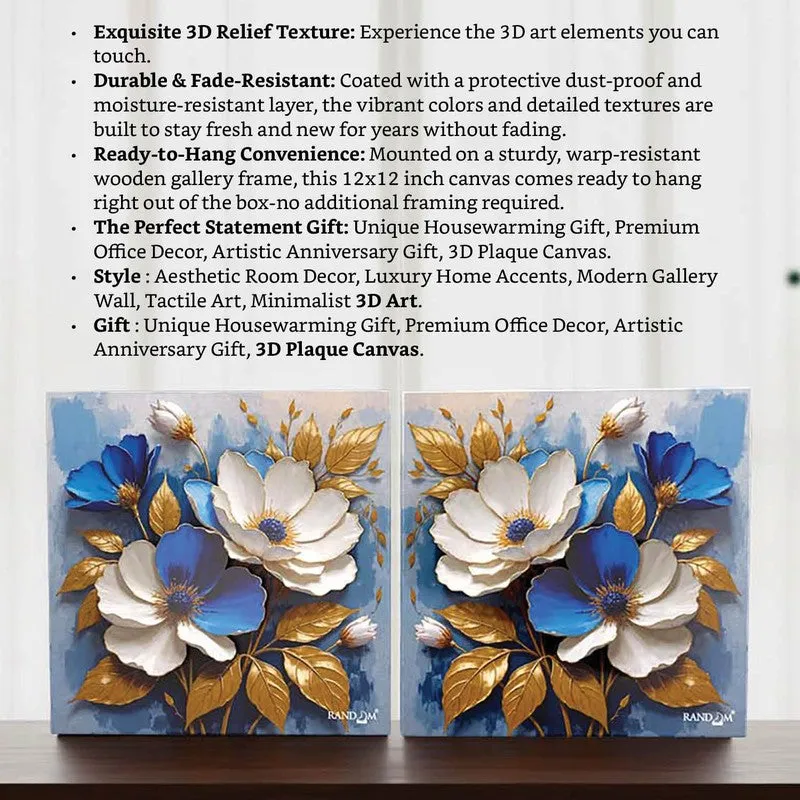 Gilded Bloom Canvas 3D Wall Art - Set Of Two media 4