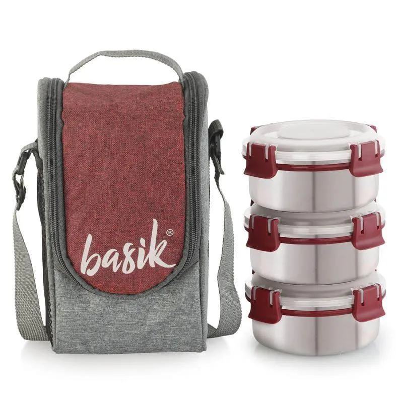 Yumbox Express Lunch Box With Bag (Maroon) - Set Of Three media 3