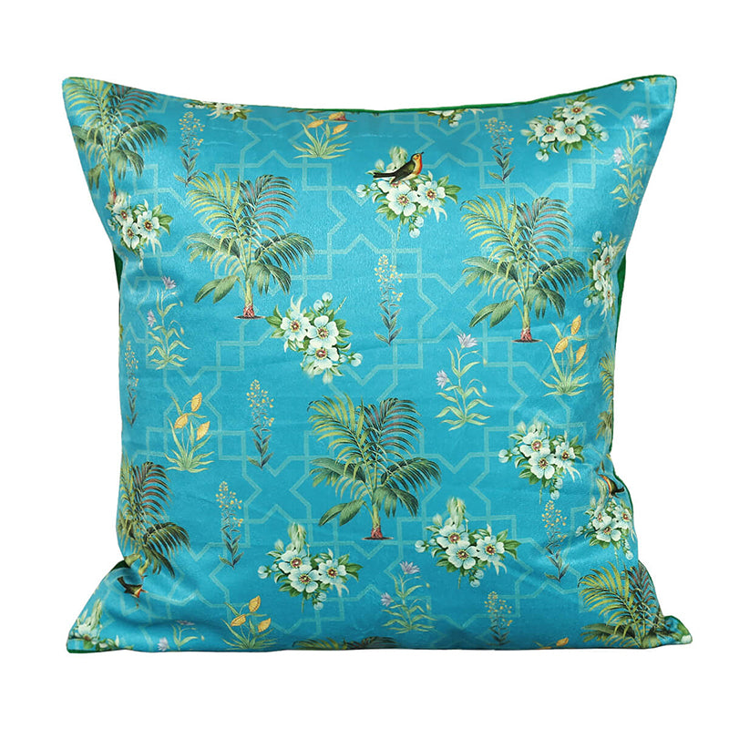 India Circus Rainforest Retreat Printed Velvet Cushion Cover - Set Of Five media 7