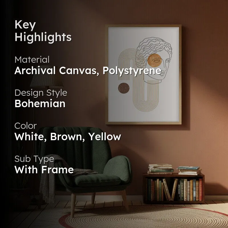 Modern Muse Canvas Wall Painting With Brown Frame media 2