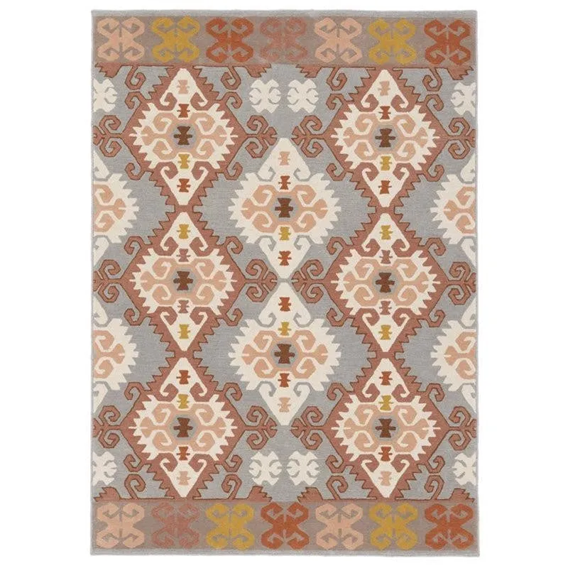 Fredegar Hand Tufted Ethnic Wool & Nylon Carpet - Grey media 1