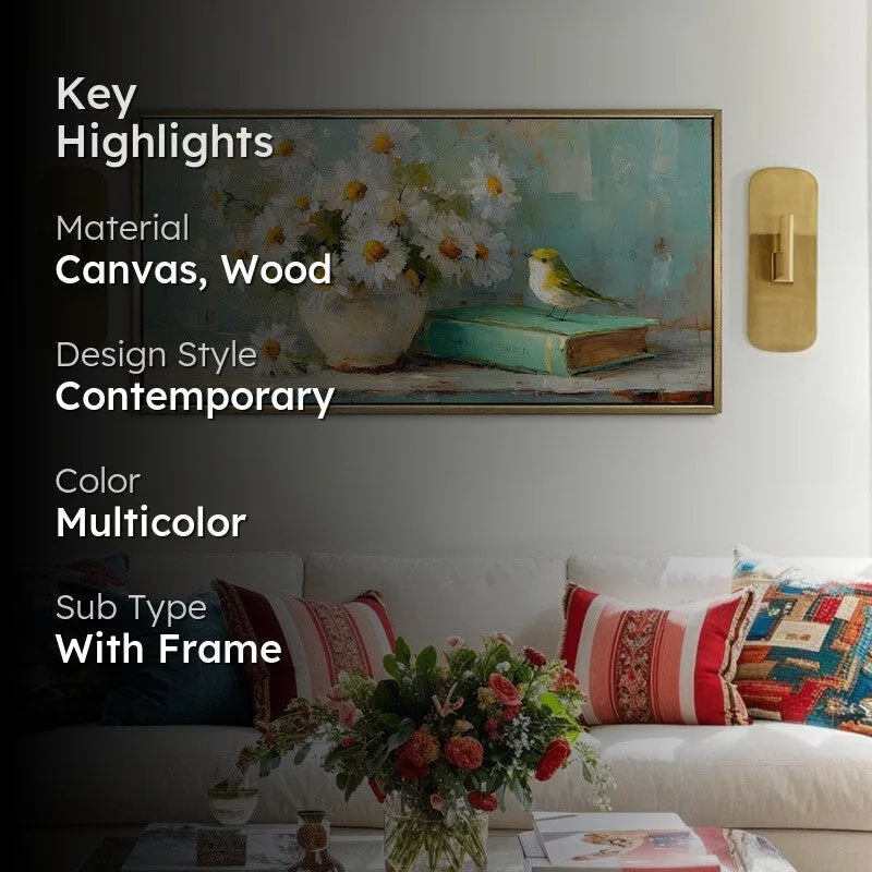 Pastel Poetry Canvas Wall Painting With Frame media 2
