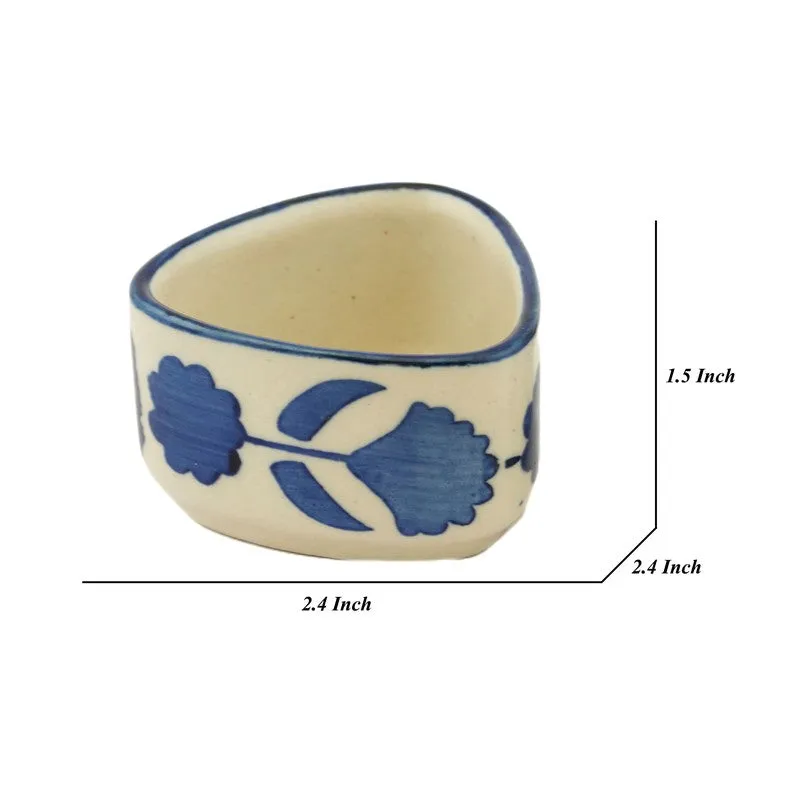ServeCraft Ceramic Dip Bowls (Blue,White ,40 mL Each) - Set Of Two media 6