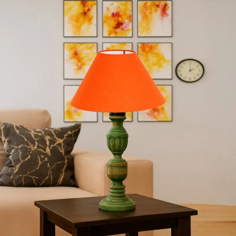 Arvello Kyra Wooden Table Lamp - Orange media 4