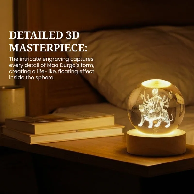 Maa Durga Aura Glass Ball Table Lamp media 5