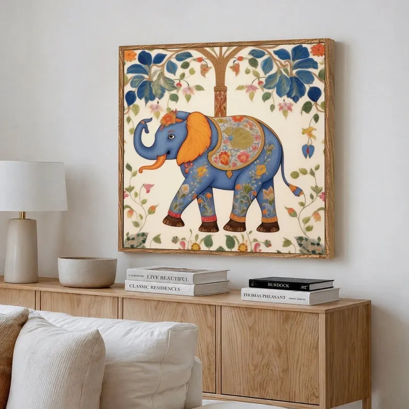 Indian Regal Tusker Canvas Wall Art With Frame media 4