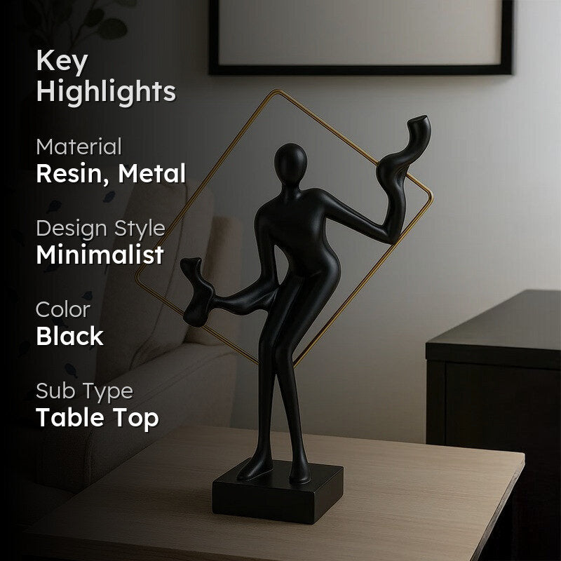 Elegant Resin Lady Showpiece - Black media 2