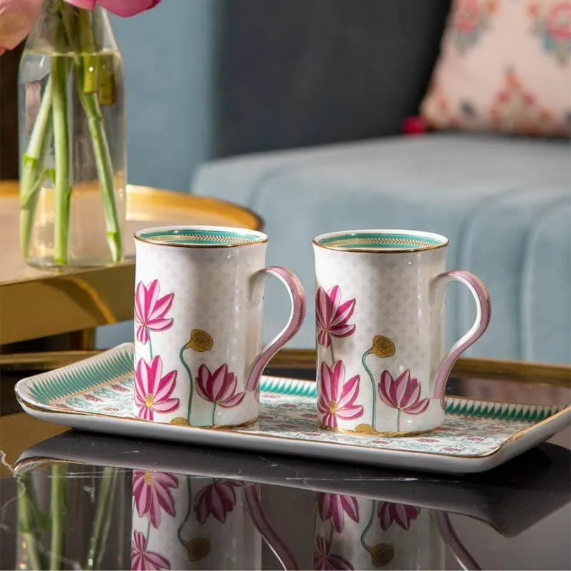 Sarseejh Mug & Tray Set (300 ML) - Set Of Three media 1
