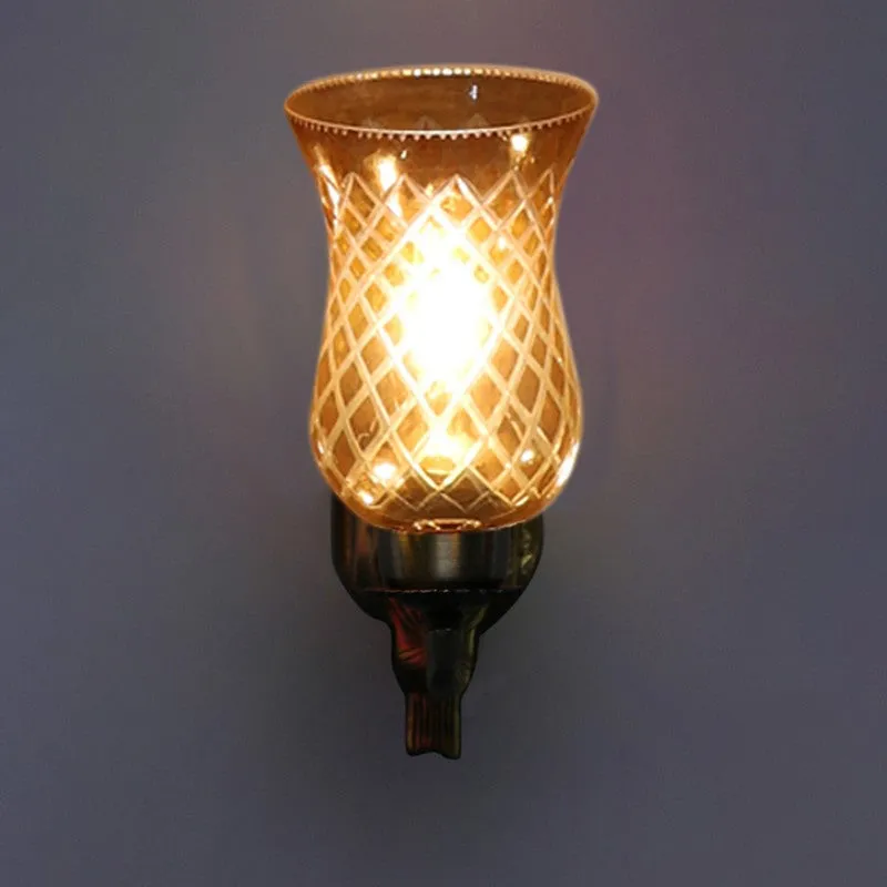Honey Glow Heart Amber Glass Wall Lamp media 6