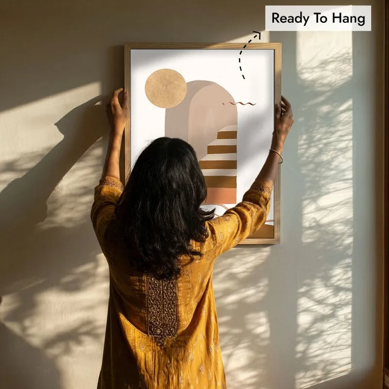 Steps to Serenity Canvas Wall Painting With Brown Frame media 8