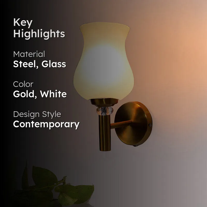 Argent Glass & Steel Wall Lamp - Gold media 2