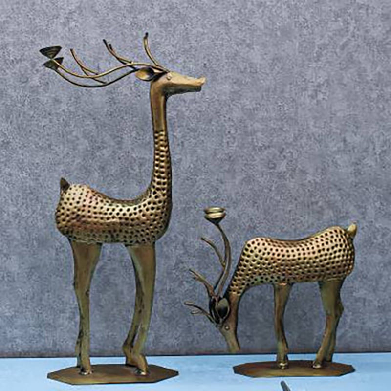 Grazing Stag Tea Light Holder - Set Of Two media 3