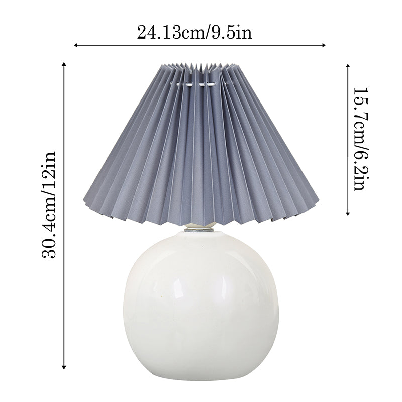 Ibex Pleated Fabric Table Lamp - Grey,White media 6