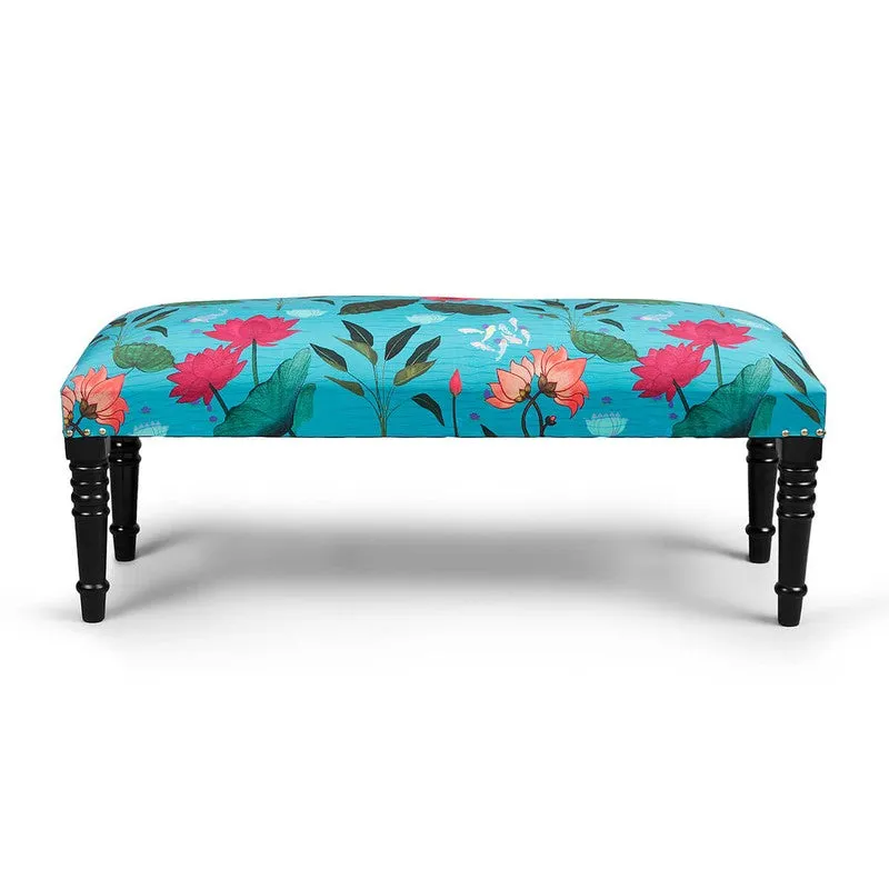 India Circus Sheesham Wood Blossomy Mosaic Wooden Bench media 4