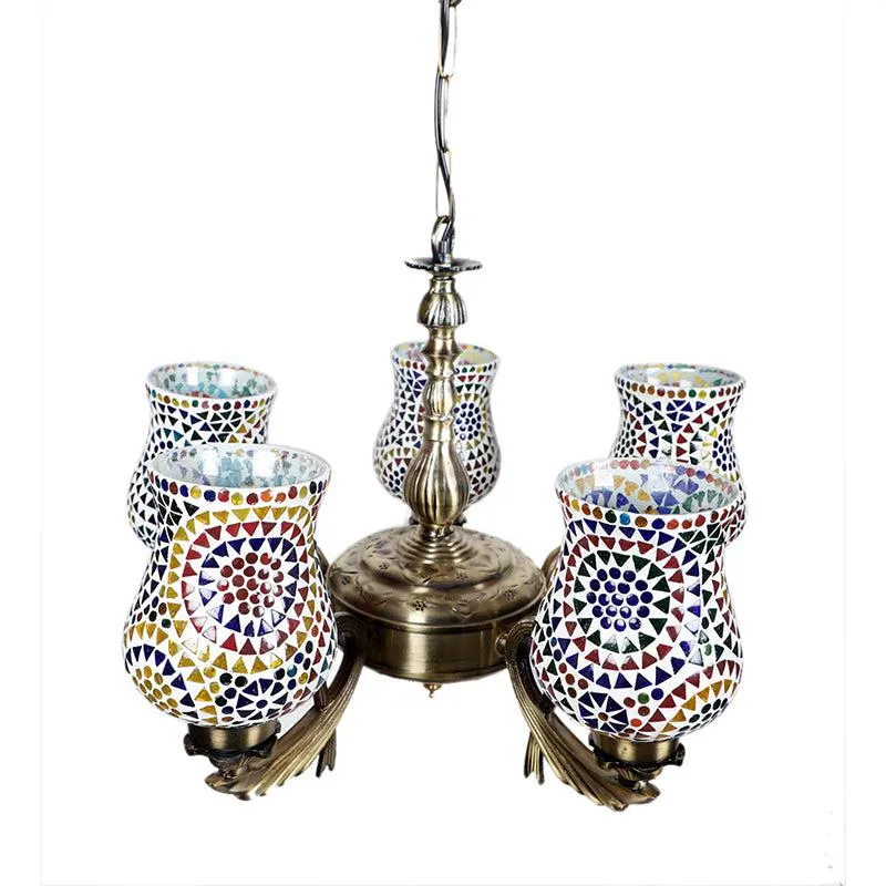 Elva Vistara Mosaic Golden Antique Ceiling Lamp media 3