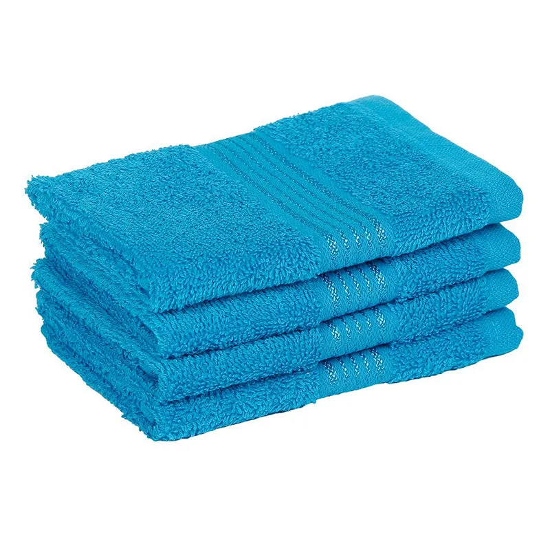 Eva Quick Dry Face Towel (Blue) - Set Of Four media 4