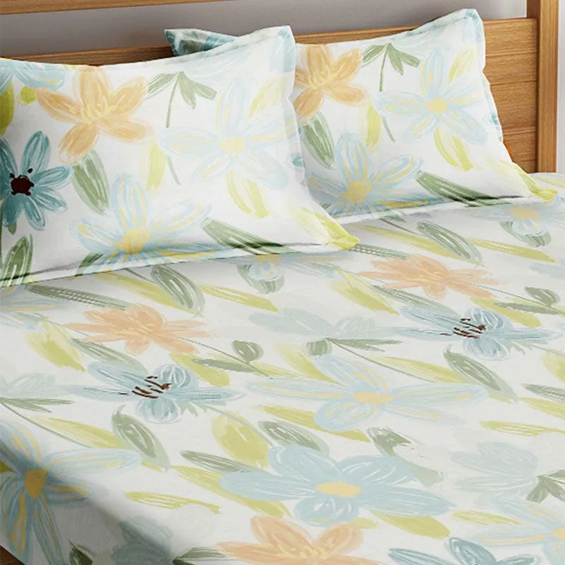Ravena Floral Cotton Bedsheet - 210 TC media 4