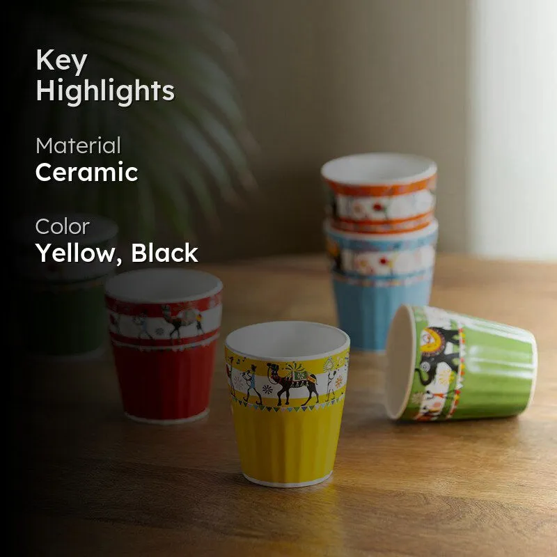 Gajamala Handcrafted Ceramic Cup (120 ML) - Set Of Six media 2