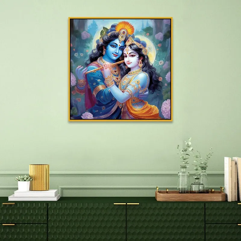 Radha-Krishna Mist Wall Art With Frame media 6