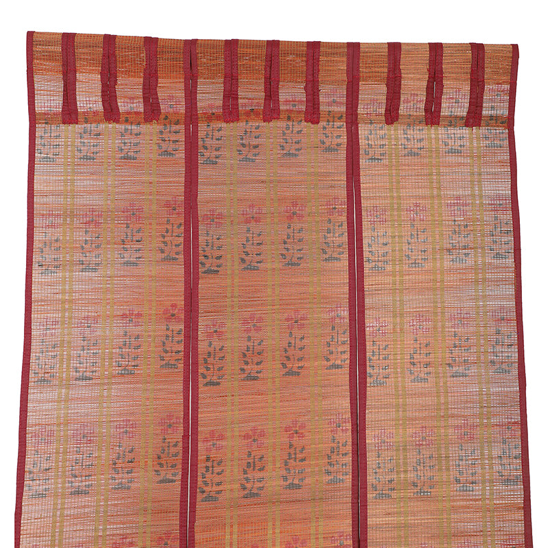 Forest Flow Three Panel Bamboo Curtain - Maroon media 4