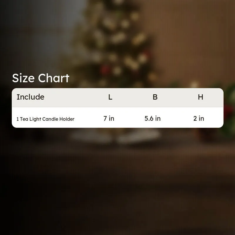 Product size chart for the Petal Spark Tea Light Candle Holder
