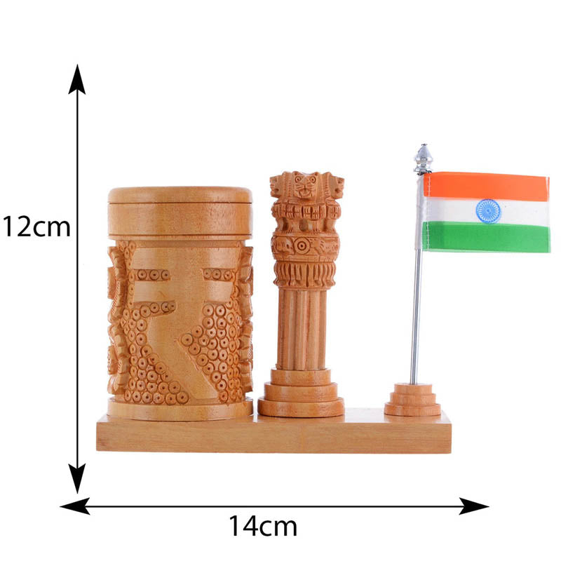 Rupee & Republic Wood Pen Stand media 5