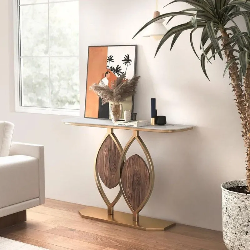 Artistic Metal Console Table with Marble Top - Large media 8