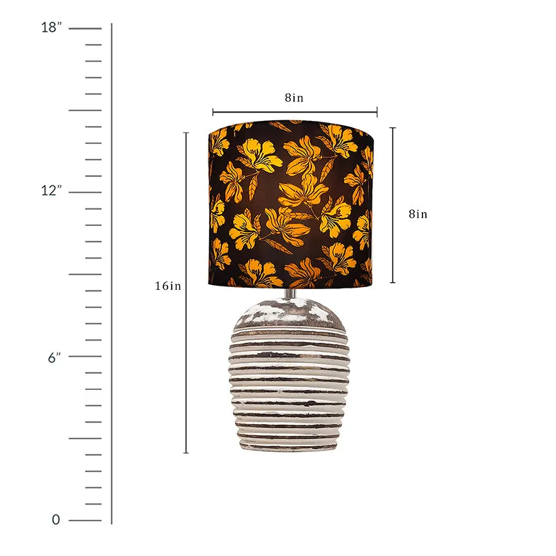 Iris Blooms Carved Fabric Table Lamp - Multicolor media 6