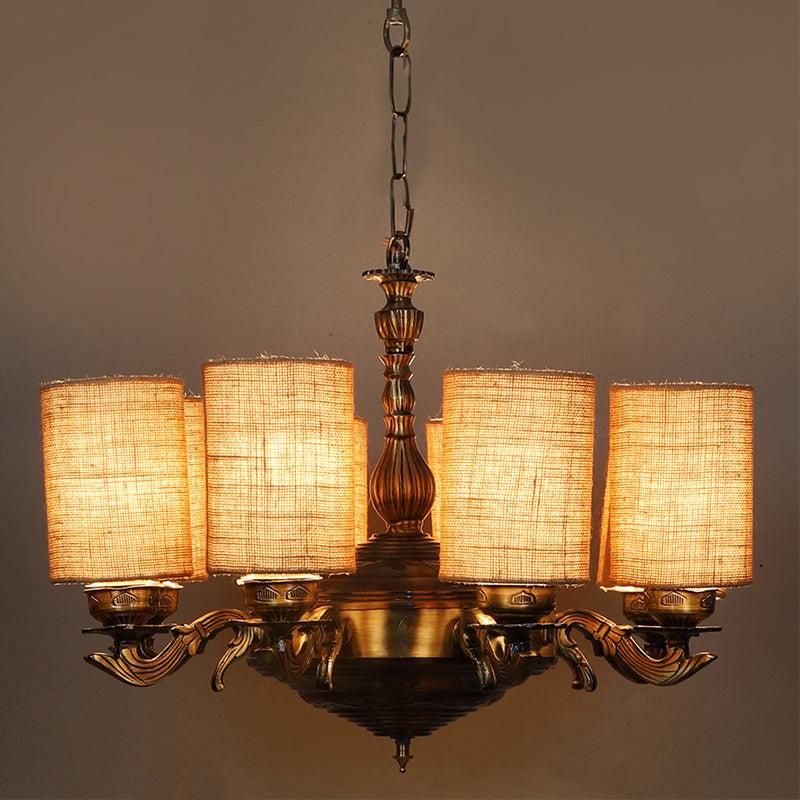 Vilona Cylindrical Ceiling Lamp- Beige