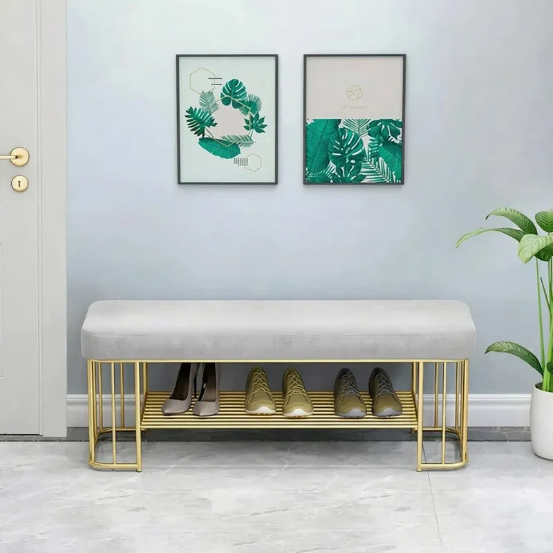 Industrial Metal Shoe Rack - Gold,Grey media 4