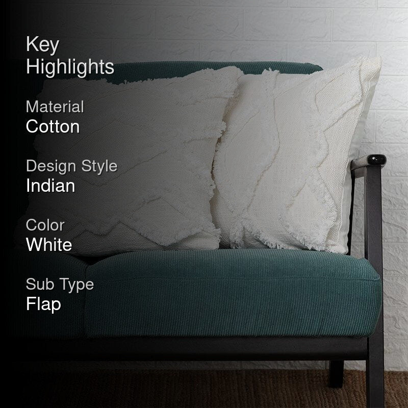 Pristine White Tufted Cushion Cover - Set Of Two media 2