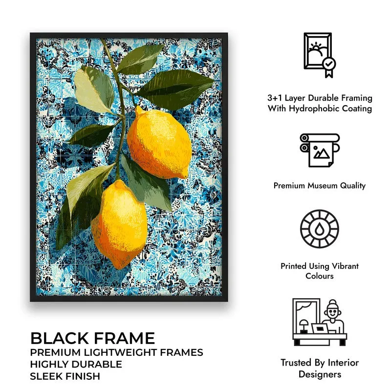 Citrus Splash Canvas Wall Painting - Black Frame media 9