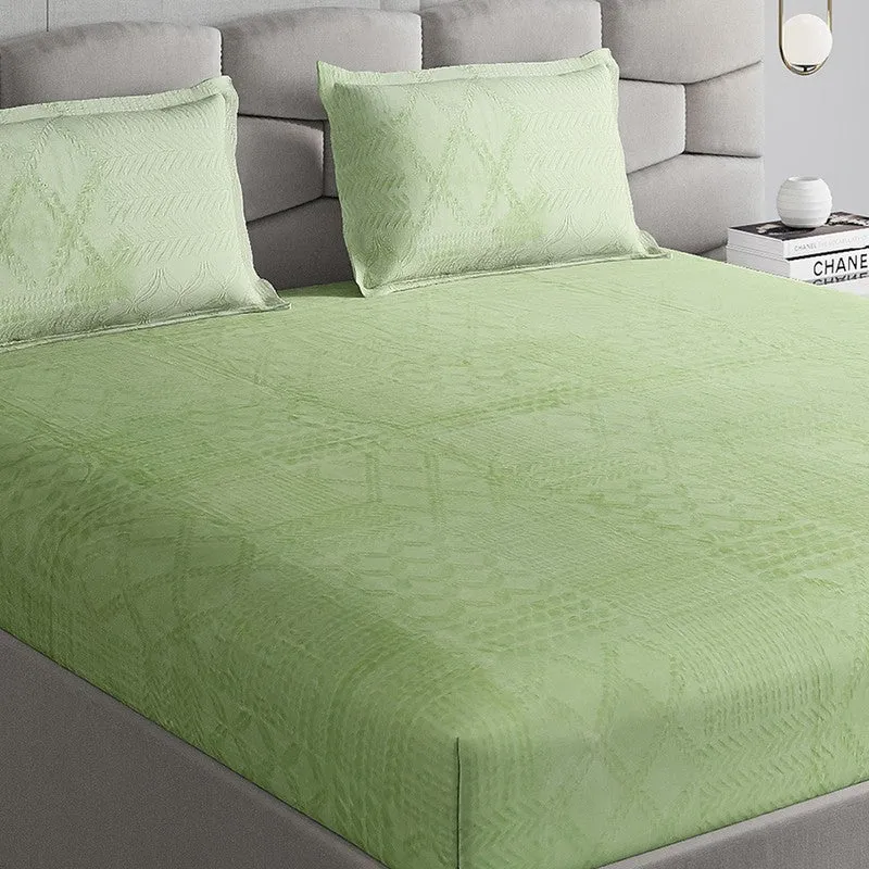 Monte Carlo MuseWeave Bedsheet (Green) - 280 GSM media 3