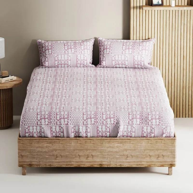 Ulven Cotton Bedsheet (Purple) - 144 TC media 3