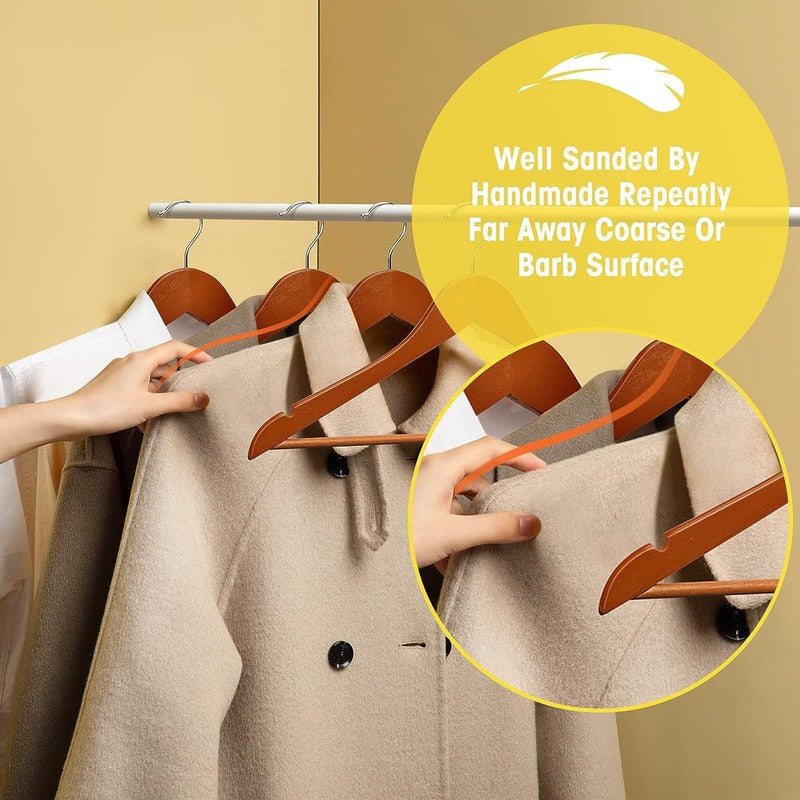 GarmentEase Wood Cloth Hanger - Set Of Ten media 7