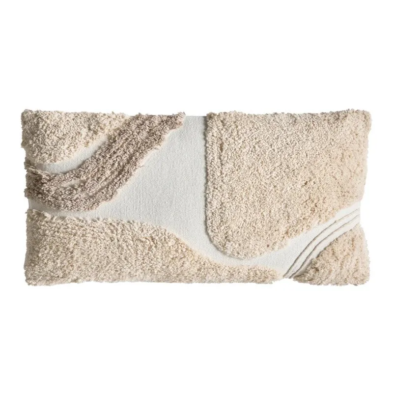Soft Charm Tufted Cotton Cushion Cover (Beige) - Set of Three media 6