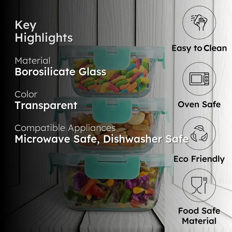 Tiffin Leak Proof Glass Lunch Box - Set Of Three media 2