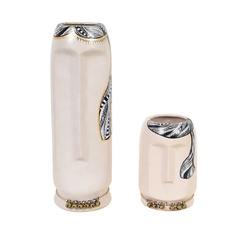 Ilasia Tribal Vase (White) - Set Of Two media 3